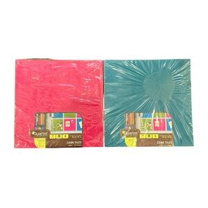 Quartet - Two Sets of 4 Pack Cork Tiles Self-Stick Pads | New